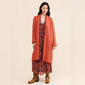 Anthropologie Rust Knit Cardigan - Size XS